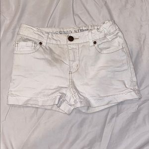 Kids white jean shorts
